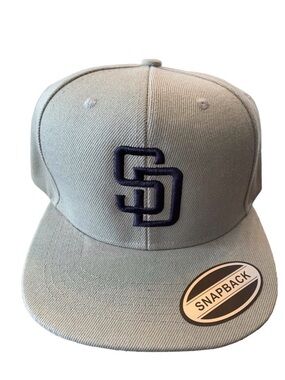 San Diego Padres Light Gray Snapback Hat with Navy SD Logo Padres hat new